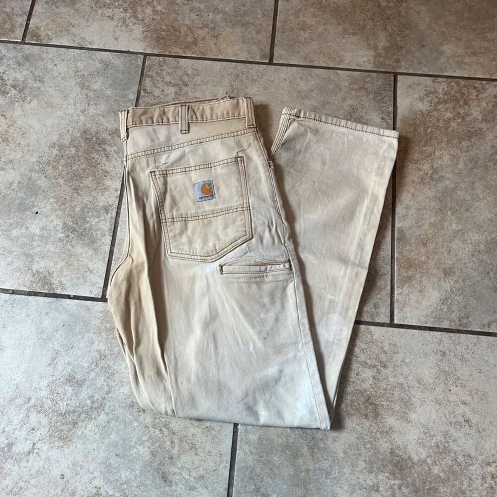Carhartt Rugged distressed Flex Canvas 5-Pocket Pants Hickory Tan 34x32